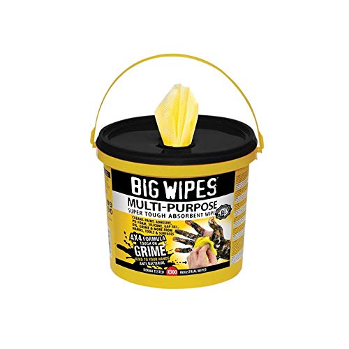 Big Wipes Bgw2417 4 x 4 300 Multi-Purpose Lingettes Seau de nettoyage  Jaune