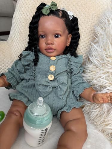 Muñeca Reborn Niña Negra Pippa 68 cm Realista miniatura 1