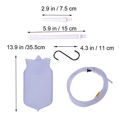 Kit de bolsa de ducha anal, 2 L, reutilizável, de silicone, bolsa para enema com mangueira de contro