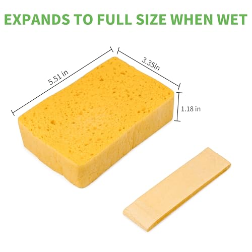 Image of 10 Count Compostable Thicker Pop-Up Sponges - Expanding, Non-Scratch, Plant-Based Cleaning Sponges Car Wash Sponge