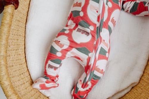 Image of Copper Pearl Zip-Up Footie Baby Pajamas - Soft Newborn Onesies for Boys & Girls, Tag-Free with Two-Way Zipper Baby Sleepers for Newborn - 24 Months, Claus