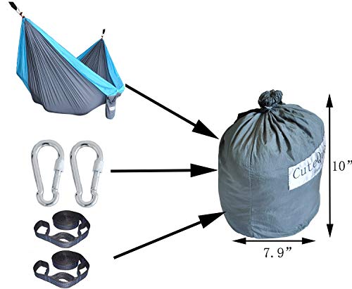 Cutequeen Steel Stand With Hammock And 16+1 Loops Tree Straps Hold Up 600Lbs (Cyan Blue ) #TOP1