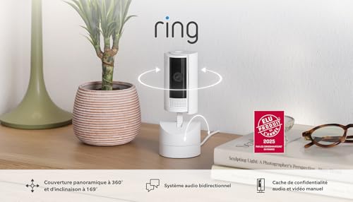 Caméra intérieure orientable Ring Pan Tilt Indoor Camera | Caméra de surveillance des animaux à prise orientable à 360° et inclinable à 169° | Essai Ring Protect gratuit 30 jours - vue 7