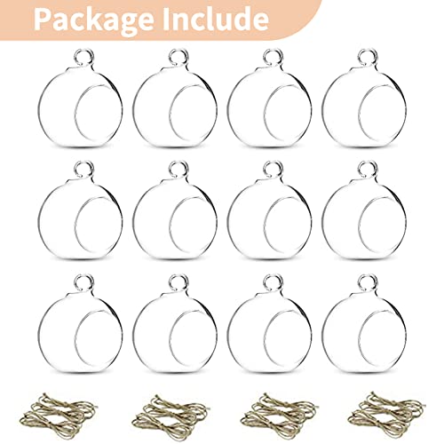 12 Pcs 3.15"/ 8Cm Hanging Glass Tealight Holder Globe Plant Terrariums Glass Orbs Air Plants Tea Light Candle Holders Home Decor Indoor Outdoor Garden Diy Gifts (9 Pcs + 3 Pcs) #TOP5