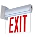 LFI Lights® Edge-Lit UL 924 Listed, Exit Sign, Selectable Red/Green LED, Single-Sided Clear Acrylic Panel, Aluminum Housing, 120/277VAC Hardwired with Battery Backup, Removable Chevron Arrows, ELRTUABBSC