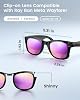 4 Piezas Clip Polarizado para Ray-Ban Meta Wayfarer Gen2 (RW4006/RW4012 M 50-22) | Clip Snap-on Marco Negro Brillante Mediano para Rayban Meta Wayfarer y Gen 2 RW4006/RW4012, M, 50-22 (Plateado+Azul+Amarillo+Púrpura) 8