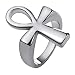 U7 Women's Stainless Steel Cross Ankh Ring (Size 9)