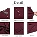 COOFANDY Men's Long Sleeve Henley Shirts Stretch Ribbed T-Shirts Fashion Casual Basic Tops Dark Red