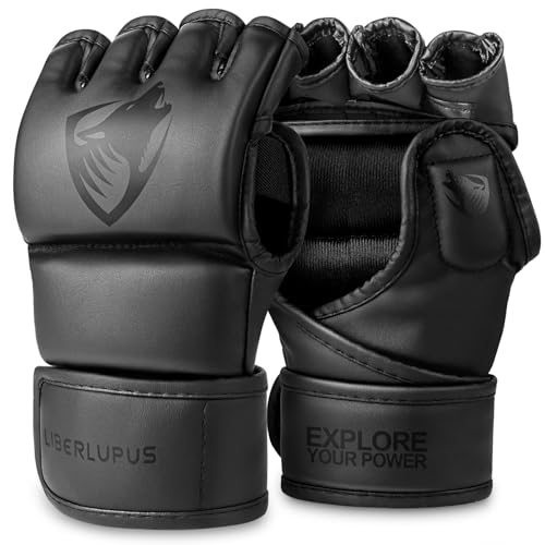 LIBERLUPUS MMA Gloves Sparring for Men– Open Palm...