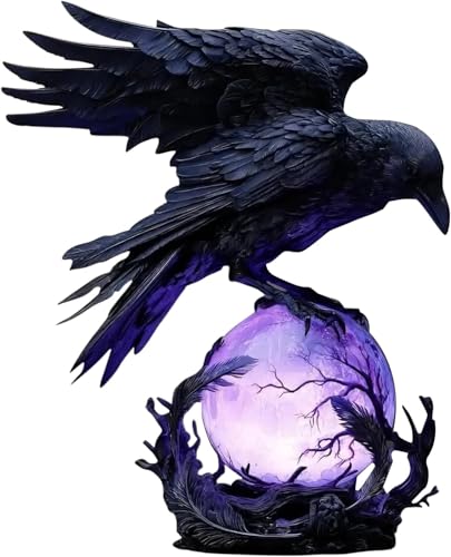 SDIHOIXQ Crow Lamp Raven Table Lamp with Bulb Bird DeskLamps Gothic Home Decor Crow Light Christmas Raven Lamp forBedside Bedroom Living Room Decor