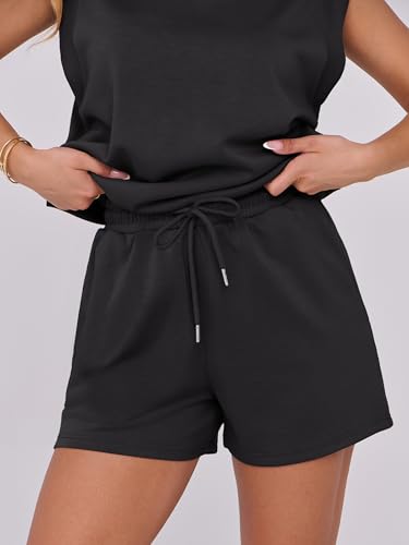 Image of ANRABESS Two Piece Sets for Women 2026 Summer Short Lounge Set Casual Beach Vacation Outfits Spring Sweatsuits Tracksuit