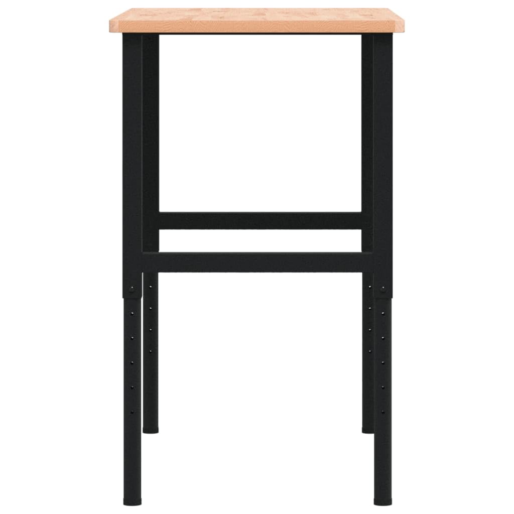 vidaXL Banco da Lavoro 100x60x(71,5-98) cm Legno Faggio Rettangolare, tavolo da lavoro, postazione da lavoro, banco da lavoro in metallo