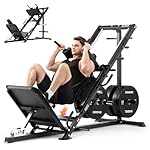 Mikolo Leg Press Hack Squat Machine Combo, Leg Press Machines for Home Gym with Linear Bearing, Hack Squat Machine with Rear and Front Band Pegs, Leg Machine for Full Range Leg Training