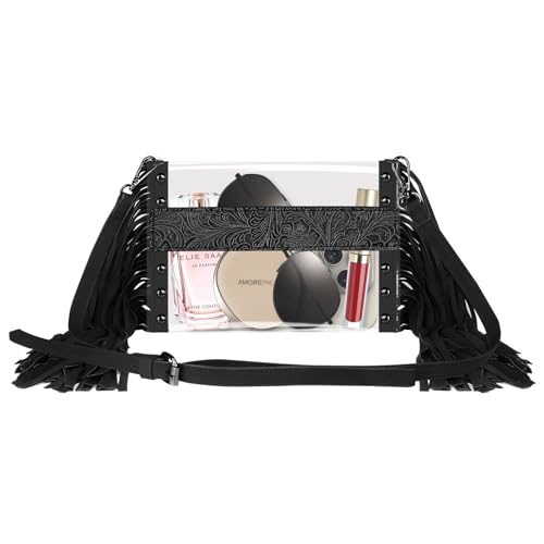 Clear Bag for Stadium Events, Clear Western Purse with Fringe