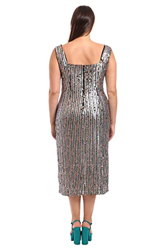 Donna Morgan Women's Plus Size Sequin Midi Dress, Multi, 16 #TOP5