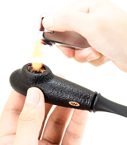 PANQIAGU Smoking Pipe For Tobacco And Herbs, Mini Submarine , Hand Carved of Briar root, Handmade Wood with Leather Pouch, Small Pipe, Gift Set Accessories, Wesatori