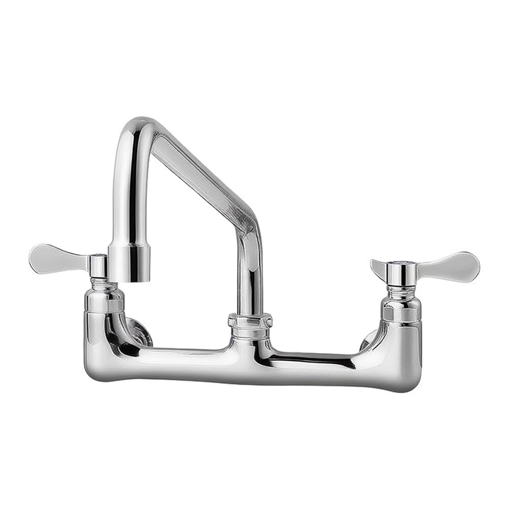 Robinet de cuisine commercial en laiton massif de 20,3 cm pour évier chaud et froid - Argent pour restaurant utilitaire - Amélioration de la maison