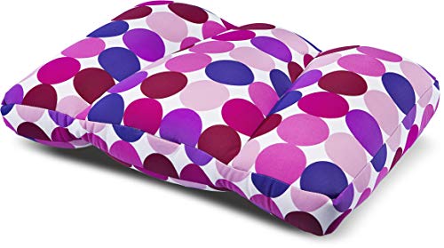 Invitalis Kuschel-Maxx - Orthopädisches Schlafkissen für jeden Schlafstil - Atmungsaktiv, Öko tex 100 Zertifiziert & flauschig weich mit Mikroperlen Füllung - 60x40 cm - Lila / Rosa Kreise Cover