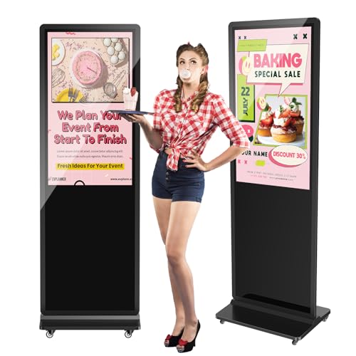JASZDOT 43 Inch Digital Advertising Display Customer Stopper, Tou...