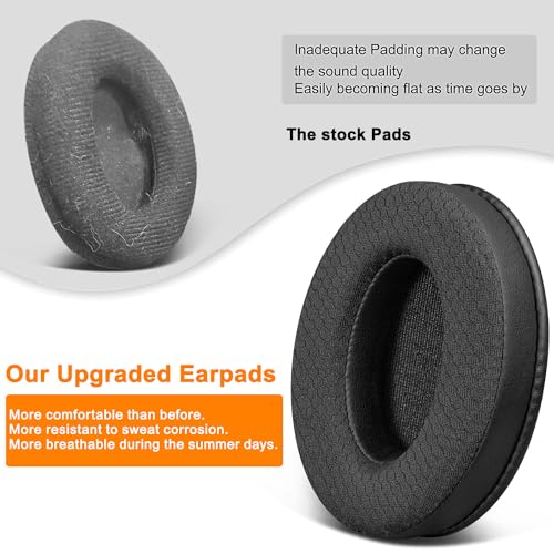 SOULWIT Earpads for Sennheiser HD202/HD202II/HD203/HD212/HD212-Pro/HD437/HD447/HD457/HD477/HD497/EH150/EH250/EH350/HD62-TV/HD65-TV, Ear Pads Cushions with Durable Football Texture Fabric - Black