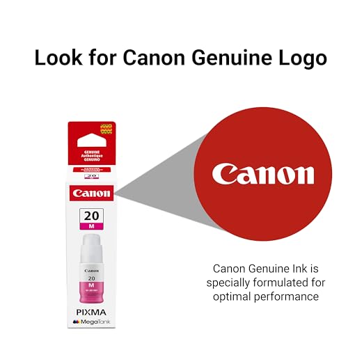 Image of Canon GI-20 Genuine Magenta Ink Bottle, Compatible with Megatank G5020, G6020, G7020 Printers