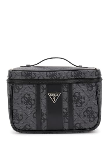 GUESS Kosmetiktasche Erenia Toiletry Train Case Coal Logo dunkelgrau