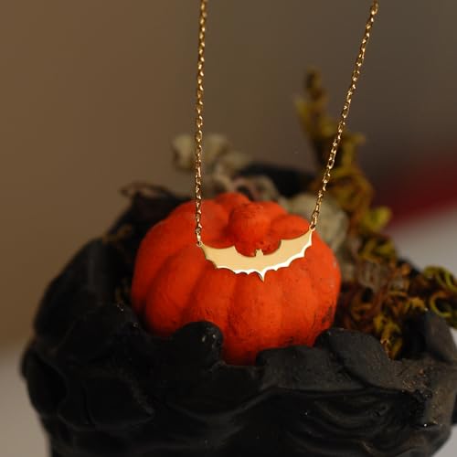 14K Solid Gold Bat Necklace for Women, Elegant Gothic Bat Pendant, Minimalist Gold Bat Wings Necklace,Gold Options Gift for Women 5