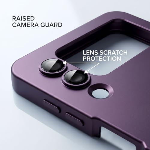 Image of amazon basics Premium Mag-Safe Case for Samsung Galaxy Z Flip 3 | Shockproof & Anti-Scratch Cover | Soft Silicone with Wireless Charging | Camera Lens Guard - Purple