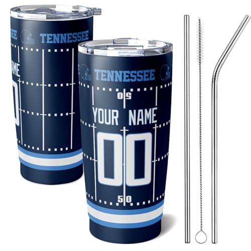 Image of ANTKING Tennessee Tumbler 20 oz Travel Coffee Cup for Men Women Boy Custom Name Number Gifts