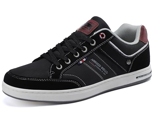 AX BOXING Freizeitschuhe Herren Sneakers Walkingschuhe Mode Schuhe Leichte Trainers Sportschuhe Größe 41-46 EU (1018_Schwarz, 43 EU)