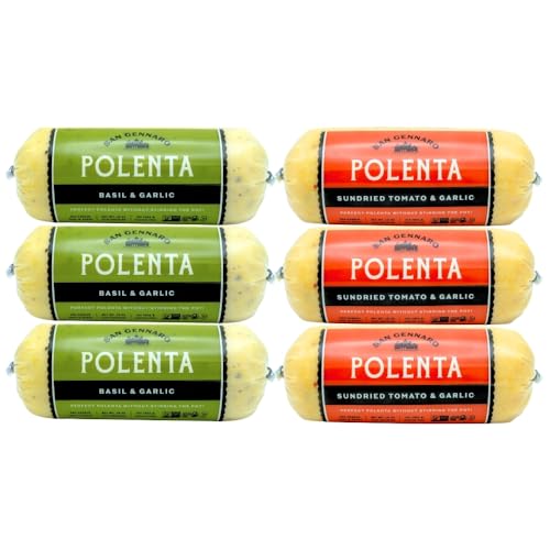 San Gennaro Italian Polenta Variety Pack, 6 Tubes (3 Sun-Dried