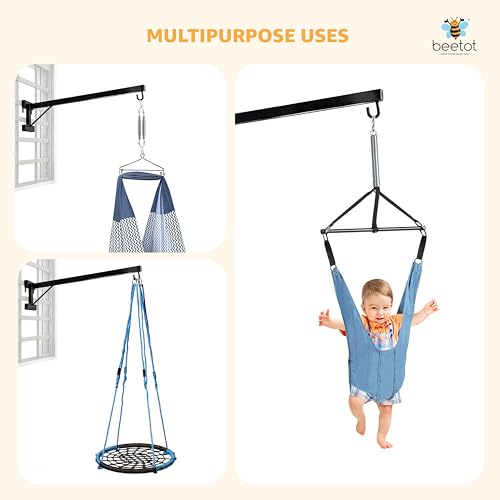 Image of Window Hanging Cradle for Baby 80cm | Baby Cradle Window Hanger Rod | Portable Metal Cradle Hanger for Traditional Baby Cradle & Baby Jhula | Supports Up to 15kg