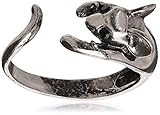 Boho Chic Vintage Silver Brass Knuckle Adjustable Mouse Animal Wrap Weeding Ring