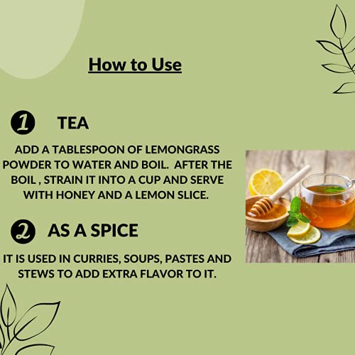 Lemongrass Powder(Cymbopogon Citratus) By Mi Nature| Usda Organic | 227G(8Oz) (0.5 Lb) | Non-Gmo, Vegan, Gluten Free | Used As A Kitchen Spice, Making Tea #TOP1