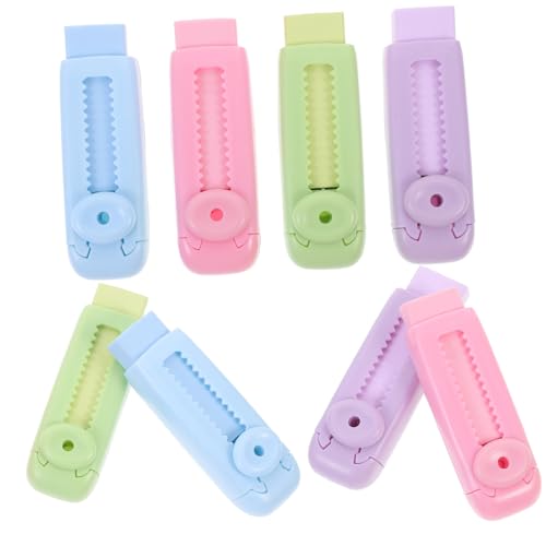 OSOLADY 8個 スライド式伸縮消し 小学生向け 学校テスト用 微量消し軽量設計 素材使用