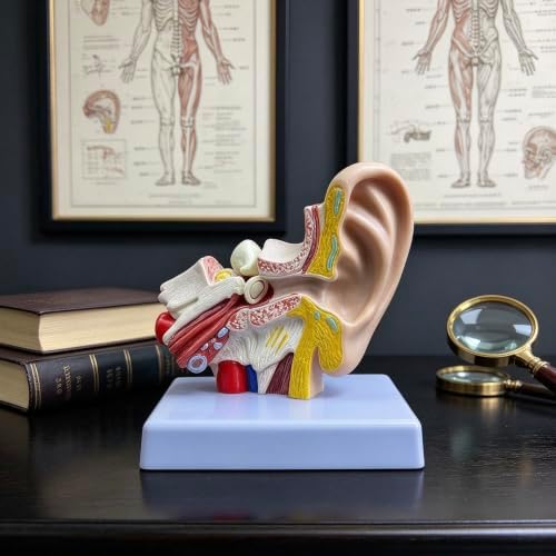 1.5X Enlarged Human Ear Model, Anatomically Accurate Ear Model Human Ear Anatomy for Science Classroom Study Display Teaching Medical Model