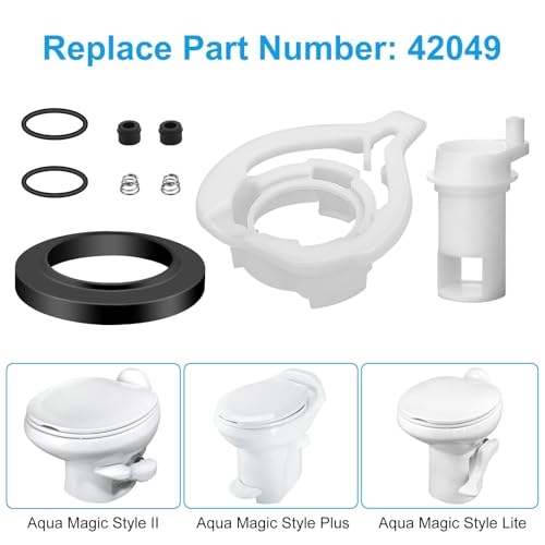 Image of Linkstyle 42049 Water Valve Replacement Kit Compatible with RV Toilet Thetford Aqua Magic Style II with Closet Flange Seal