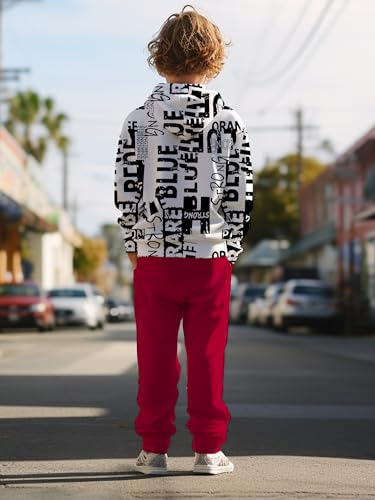 Image of boys' clothing sets, 2-Piece Hoodie & Pants Outfits for Boys Size 4-14 | Lightweight Non-Fleece Fall & Spring Clothing Sets
