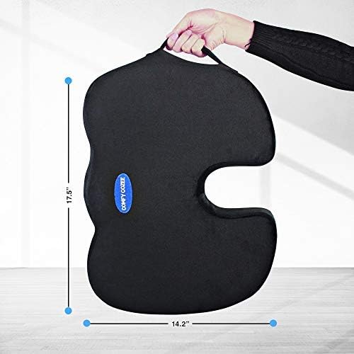 Comfy Cozee Cooling Gel Infused Memory Foam Seat Cushion | Chair Pad Delivers Unmatched Soothing Comfort | Back, Sciatica, Coccyx Pain Relief & Lumbar Support | Sitting Pillow Fixes Poor Posture
