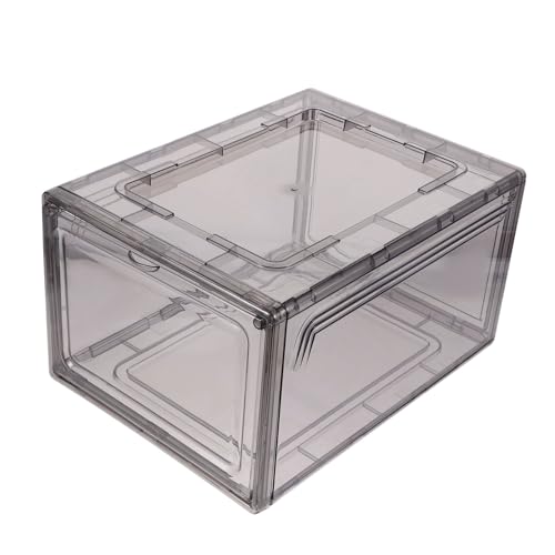 ABOOFAN 1Pc Magnetic Suction Shoe Box Transparent Household Organizer for Basketball Shoes Stackable Design for Below Simple Storage