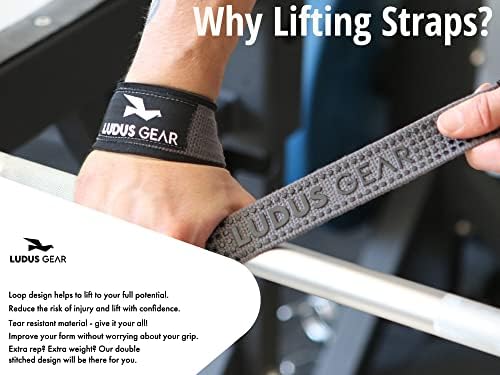 Ludus Gear Lifting Straps, Premium Neoprene Padding Straps, Double Stitched Lifting Straps with Gel Grips, Weight Lifting Straps, Deadlift Straps, Weightlifting Grips for Men and Women