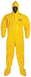 Dupont QC122SYLXL001200 QC Coverall with Hood, Serged Seam, X-Large, Yellow (Pack of 12)