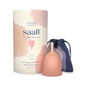 Saalt Soft Menstrual Cup – Super zacht en flexibel – Beste Gevoelige Cup – Draag voor 12 uur – Regular Woestijn Blush