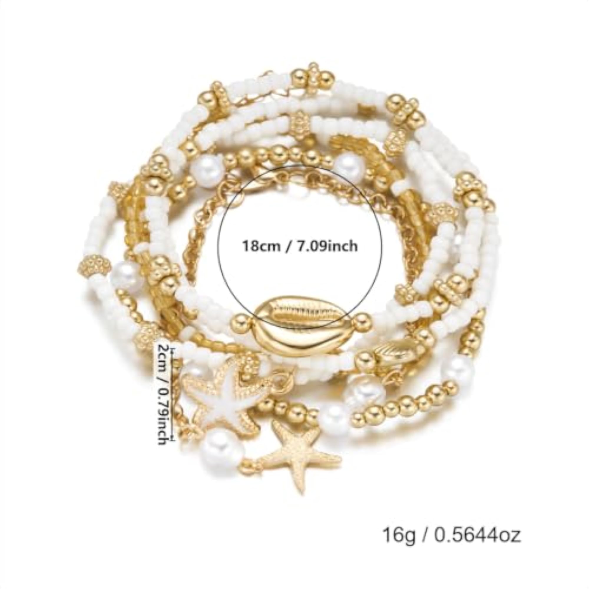 Bohemian Stackable Bracelet Set for Beach Parties