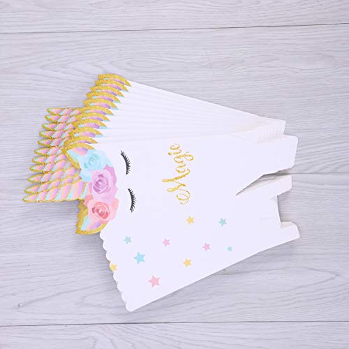 Toyvian 12 caixas de pipoca de unicórnio, caixas de lanche de pipoca, caixas de doces, lembrancinhas