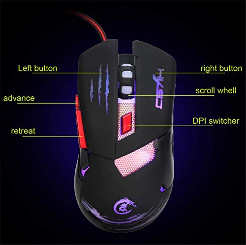 Souris Gaming Gaming Mice Souris Filaire Souris Couleur définition de la Souris de Jeu 4 Plaque de Base en métal Plaque de Base – Image 4