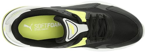 PUMA PUMA Mens VIS2K Sneaker, Mens Black Mens Black-Lime Sheen, 11.5