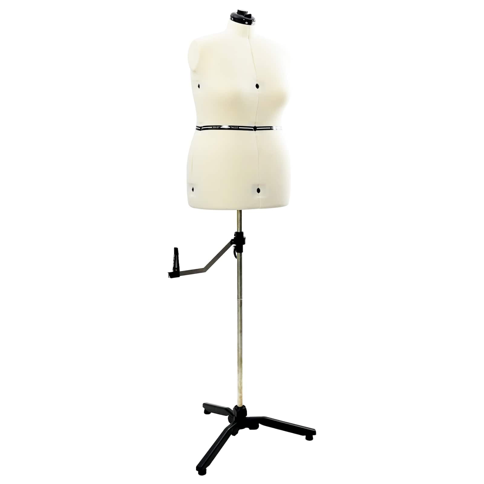 Manichino da donna regolabile, busto sartoriale con rivestimento in velluto, manichino regolabile in altezza per sartoria, decorazione e design alla moda, crema