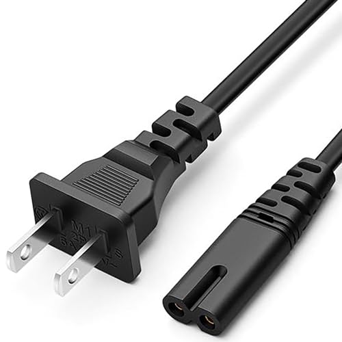 AC Power Cord 6FT for PS4 PS5 PlayStation 5 4 Xbox One S/X, Samsung LG TCL Toshiba Hisense Cannon Pixma HP Dell Epson Printer Universal 2 Prong Cable Replacement by LitStar - Used condition - CA$7.93