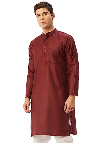 Image of Jompers Men's Cotton Regular Fit Solid Kurtas